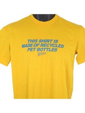 Recycled PET Bottles T Shirt Mens Size Small Yellow Better Made By Bench